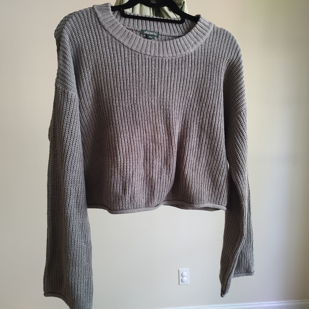Grey Cable Knit Sweater